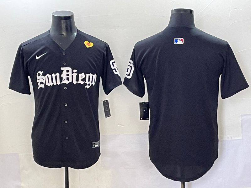 Men 2025 San Diego Padres Blank Black Five generations Joint Name Nike MLB Jersey style 2->san diego padres->MLB Jersey